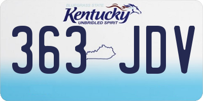 KY license plate 363JDV