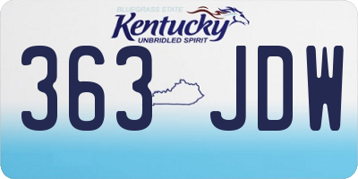 KY license plate 363JDW