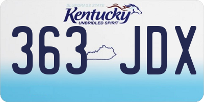 KY license plate 363JDX
