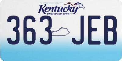 KY license plate 363JEB