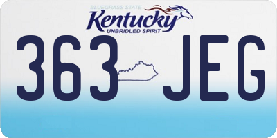 KY license plate 363JEG