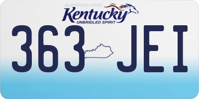 KY license plate 363JEI