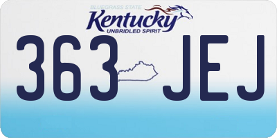 KY license plate 363JEJ