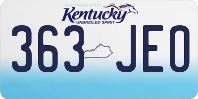 KY license plate 363JEO