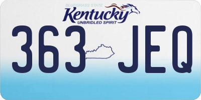 KY license plate 363JEQ