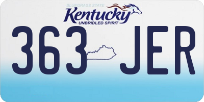 KY license plate 363JER
