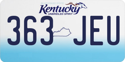 KY license plate 363JEU