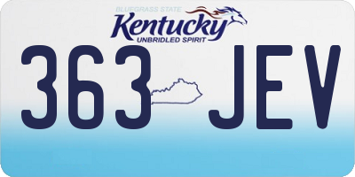 KY license plate 363JEV