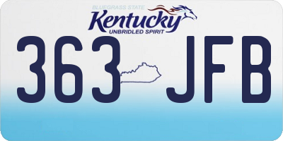 KY license plate 363JFB