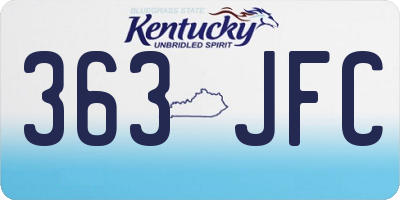 KY license plate 363JFC