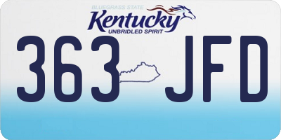 KY license plate 363JFD