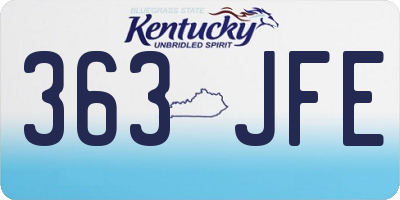 KY license plate 363JFE