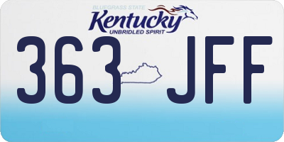 KY license plate 363JFF