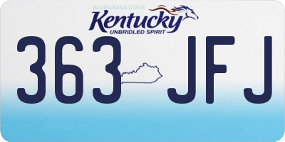 KY license plate 363JFJ