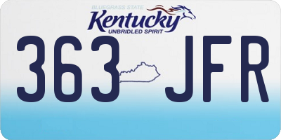 KY license plate 363JFR