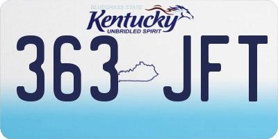 KY license plate 363JFT