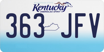 KY license plate 363JFV