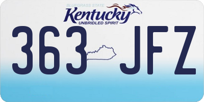 KY license plate 363JFZ