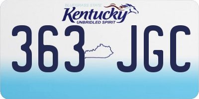 KY license plate 363JGC