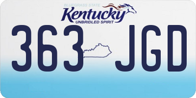 KY license plate 363JGD