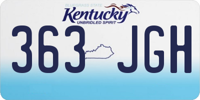 KY license plate 363JGH