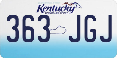 KY license plate 363JGJ