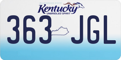 KY license plate 363JGL