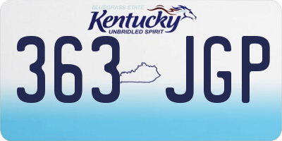 KY license plate 363JGP