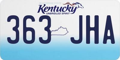 KY license plate 363JHA