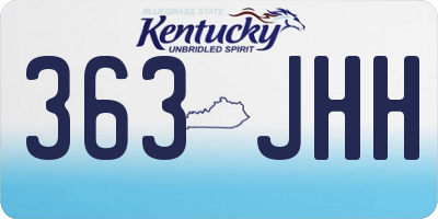 KY license plate 363JHH