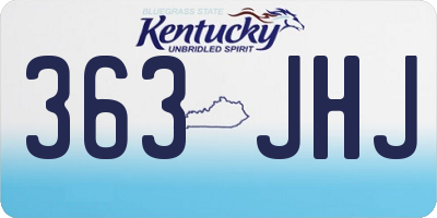 KY license plate 363JHJ