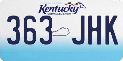 KY license plate 363JHK