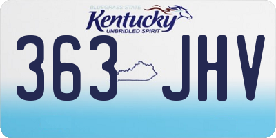 KY license plate 363JHV
