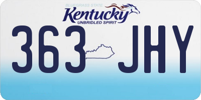 KY license plate 363JHY