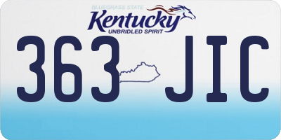 KY license plate 363JIC