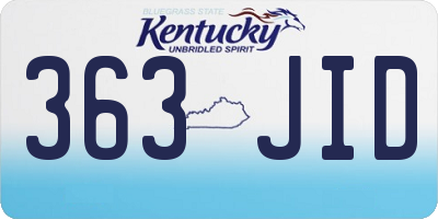 KY license plate 363JID