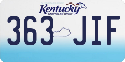 KY license plate 363JIF