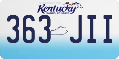 KY license plate 363JII