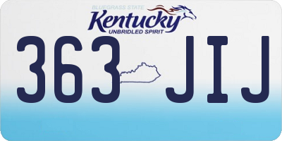 KY license plate 363JIJ