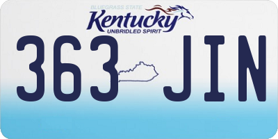 KY license plate 363JIN