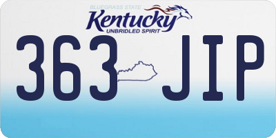 KY license plate 363JIP