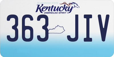 KY license plate 363JIV