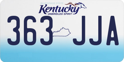KY license plate 363JJA