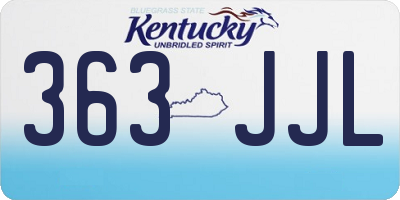 KY license plate 363JJL