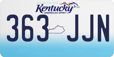 KY license plate 363JJN