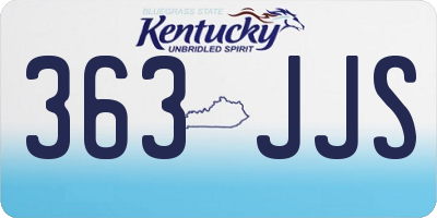 KY license plate 363JJS
