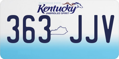 KY license plate 363JJV