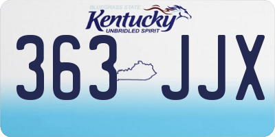 KY license plate 363JJX