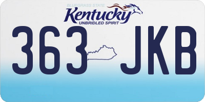 KY license plate 363JKB