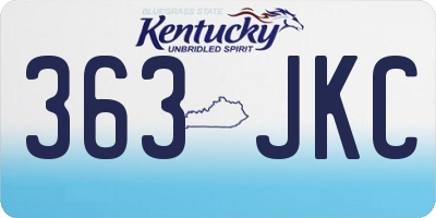 KY license plate 363JKC